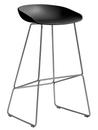 About A Stool AAS 38, Version bar: hauteur de l'assise 74 cm, Acier inoxydable, Noir