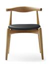 CH20 Elbow Chair, Chêne huilé, Cuir anthracite