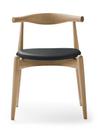 CH20 Elbow Chair, Chêne savonné, Cuir anthracite
