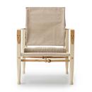 KK47000 Safari Chair, Frêne (clair), Toile Canvas naturelle, Avec coussin