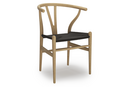 CH24 Wishbone Chair, Chêne savonné, Paillage noir