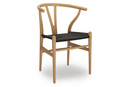 CH24 Wishbone Chair, Chêne huilé, Paillage noir