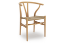 CH24 Wishbone Chair, Chêne laqué naturel, Paillage naturel