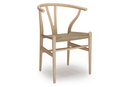 CH24 Wishbone Chair, Hêtre savonné, Paillage naturel