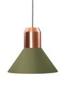 Bell Light, Cuivre , Étoffe verte, H 22 x ø 45 cm