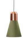 Bell Light, Cuivre , Étoffe verte, H 35 x ø 32 cm
