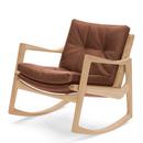 Euvira Rocking Chair Soft, Chêne naturel, Cuir Classic cognac