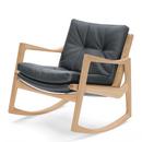 Euvira Rocking Chair Soft, Chêne naturel, Cuir Classic gris