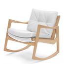 Euvira Rocking Chair Soft, Chêne naturel, Cuir classic blanc