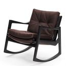 Euvira Rocking Chair Soft, Chêne teinté noir, Cuir Classic chocolat