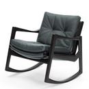 Euvira Rocking Chair Soft, Chêne teinté noir, Cuir Classic gris