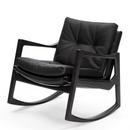 Euvira Rocking Chair Soft, Chêne teinté noir, Cuir Classic noir