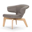Munich Lounge Chair, Cuir Classic gris, Chêne naturel