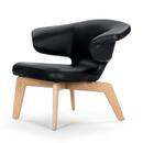 Munich Lounge Chair, Cuir Classic noir, Chêne naturel