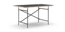 Table Eiermann, Linoleum noir (Forbo 4023) avec bords en chêne, 140 x 80 cm, Noir, Vertical, décalé (Eiermann 2), 100 x 66 cm