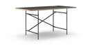 Table Eiermann, Linoleum noir (Forbo 4023) avec bords en chêne, 160 x 80 cm, Noir, Vertical, décalé (Eiermann 2), 100 x 66 cm