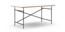 Table Eiermann, Mélaminé blanc avec bords chêne, 160 x 80 cm, Noir, Vertical, décalé (Eiermann 2), 135 x 66 cm