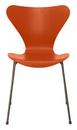 Série 7 chaise 3107, Frêne coloré, Paradise Orange, Chromé