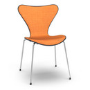 Série 7 Chaise avec rembourrage avant, Frêne coloré, Noir, Remix 543 - Orange, Chromé