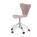Série 7 Chaise de bureau pivotante 3117 / 3217 New Colours, Sans accotoirs, Laqué, Rose pâle, Silver grey
