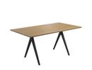 Table Split, Teck poli, Revêtement poudré anthracite, L 170 x l 92 cm