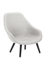 About A Lounge Chair High AAL 92, Divina Melange 120 - gris clair, Chêne laqué noir, Sans coussin d'assise