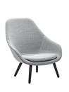 About A Lounge Chair High AAL 92, Hallingdal - gris clair, Chêne laqué noir, Avec coussin d'assise