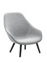 About A Lounge Chair High AAL 92, Hallingdal - gris clair, Chêne laqué noir, Sans coussin d'assise