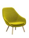About A Lounge Chair High AAL 92, Hallingdal 420 - jaune, Chêne laqué, Avec coussin d'assise