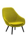 About A Lounge Chair High AAL 92, Hallingdal 420 - jaune, Chêne laqué noir, Avec coussin d'assise
