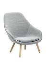 About A Lounge Chair High AAL 92, Steelcut Trio - gris clair, Chêne laqué, Avec coussin d'assise