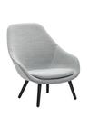About A Lounge Chair High AAL 92, Steelcut Trio - gris clair, Chêne laqué noir, Avec coussin d'assise