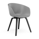 About A Chair AAC 22, Concrete grey, Chêne laqué noir