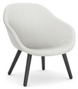 About A Lounge Chair Low AAL 82, Divina Melange 120 - gris clair, Chêne laqué noir, Sans coussin d'assise