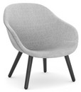 Chaise About A Lounge Chair Low AAL 82, Hallingdal - gris clair, Chêne laqué noir, Sans coussin d'assise
