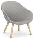 Chaise About A Lounge Chair Low AAL 82, Hallingdal - gris chaud, Chêne laqué, Sans coussin d'assise