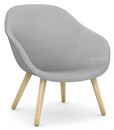 Chaise About A Lounge Chair Low AAL 82, Steelcut Trio - gris clair, Chêne laqué, Sans coussin d'assise