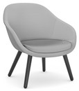 Chaise About A Lounge Chair Low AAL 82, Steelcut Trio - gris clair, Chêne laqué noir, Avec coussin d'assise