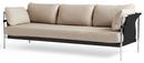 Canapé Can 2.0, 3 places, Tissu Ruskin 05 - Beige, Chrome