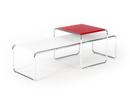 Set Table basse Laccio, Stratifié rouge, Stratifié blanc