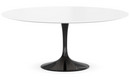 Table basse ronde Saarinen, Grand (H 38/39cm, ø 91 cm), Noir, Stratifié blanc