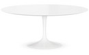 Table basse ronde Saarinen, Grand (H 38/39cm, ø 91 cm), Blanc, Stratifié blanc
