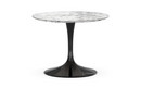 Table basse ronde Saarinen, Petit (H 36/37 cm, ø 51 cm), Noir, Marbre Arabescato (blanc avec tons gris)