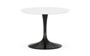 Table basse ronde Saarinen, Petit (H 36/37 cm, ø 51 cm), Noir, Stratifié blanc