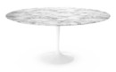 Table à manger ronde Saarinen, 152 cm, Blanc, Marbre Arabescato (blanc avec tons gris)