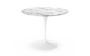 Table à manger ronde Saarinen, 91 cm, Blanc, Marbre Arabescato (blanc avec tons gris)