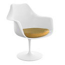 Fauteuil Tulipe Saarinen, Rotatif, Coussin d'assise, Blanc, Gold (Eva 154)