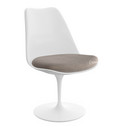 Chaise Tulip Saarinen, Statique, Coussin d'assise, Blanc, Beige (Eva 177)