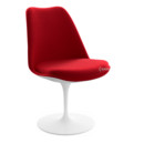 Chaise Tulip Saarinen, Rotatif, Coque et coussin d'assise rembourré, Blanc, Bright Red (Tonus 130)