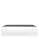 Table extensible Sushi, Fenix gris Bromo avec bord de même couleur, L 177-288 x l 90 cm, Aluminium laqué blanc